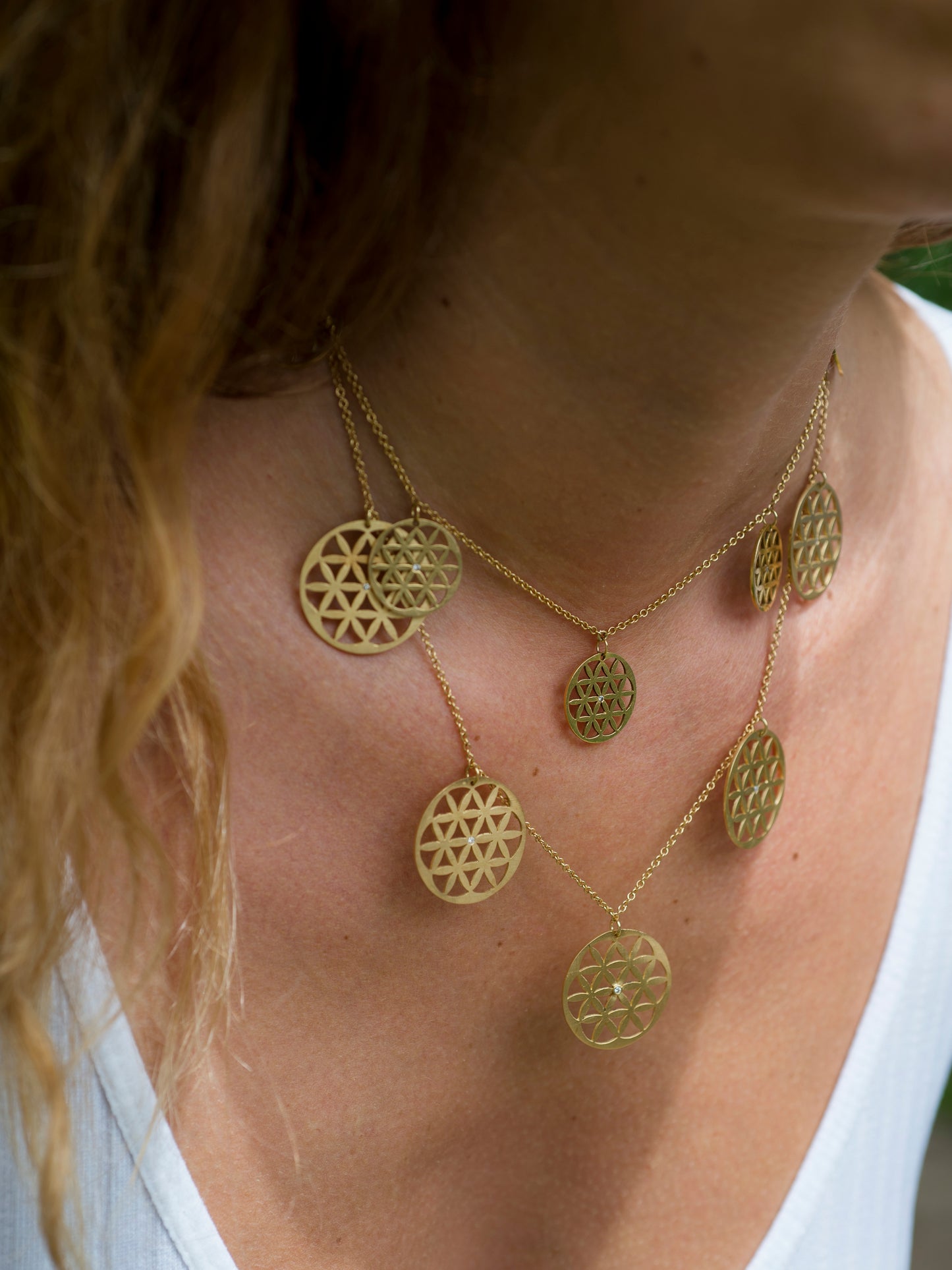 Seed Of Life gold Charms Necklace‏